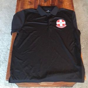 EUC Black Swiss Air Force short sleeve polo shirt